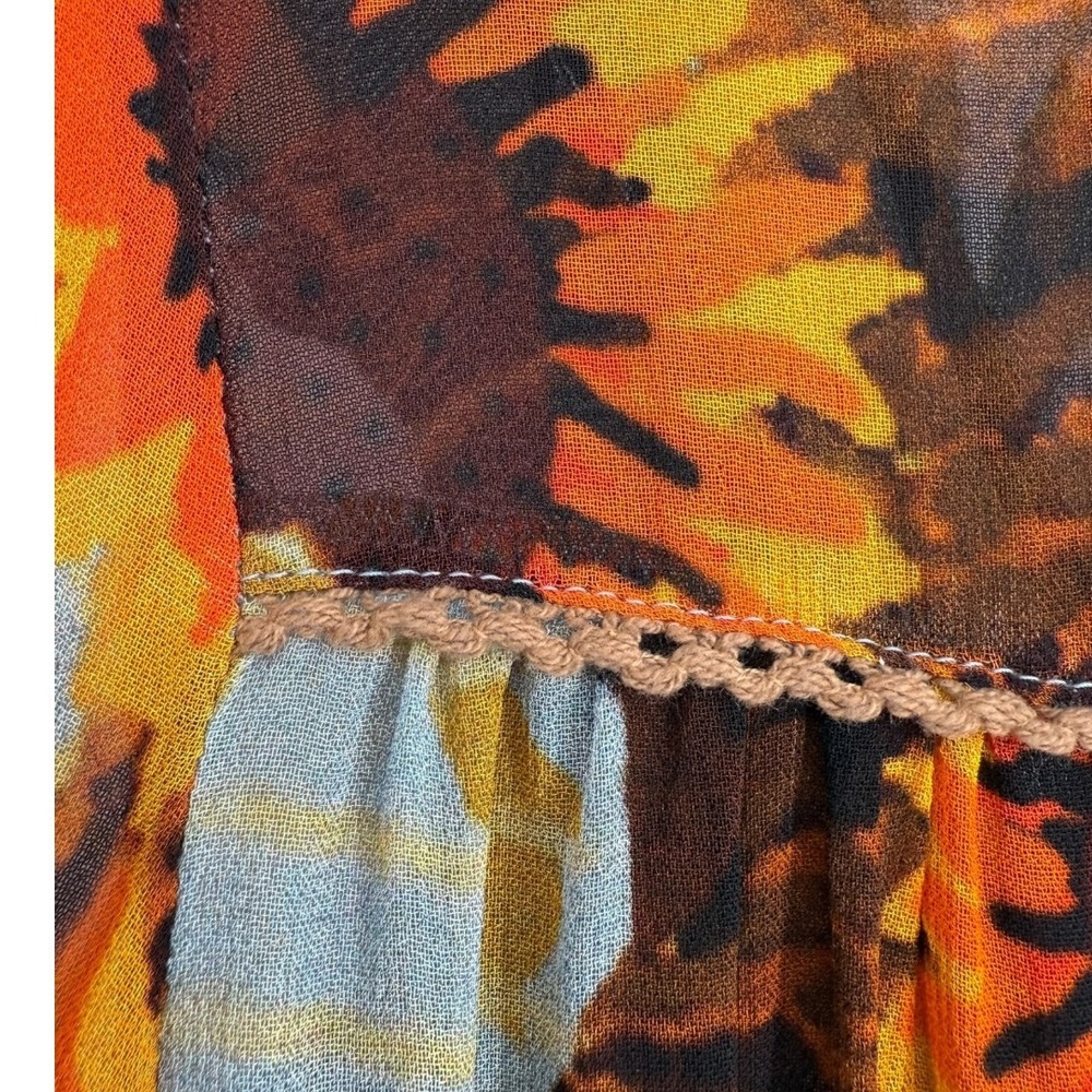 Blank London Floral Sunflowers Print Long Sleeve V Neck Sheer Blouse Top Size 1X - Picture 10 of 16